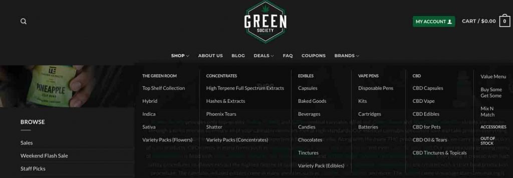 lots of cannabis products at this dispensary