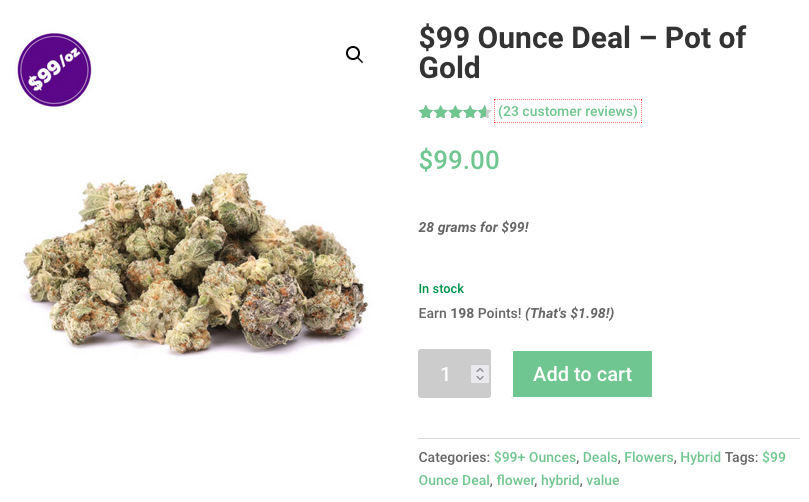 Pot of Gold cheap ounce at XpressGrass dispensary