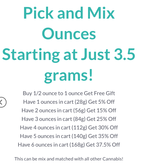 Get Kush promo - pix and mix ounces