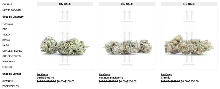 Many product categories at Pot Cargo