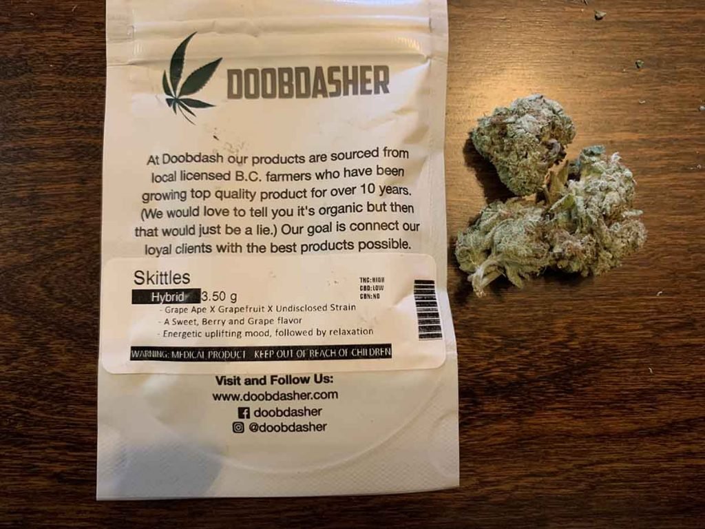 We Zkittles marijuana from Doobdasher and it came two days later.