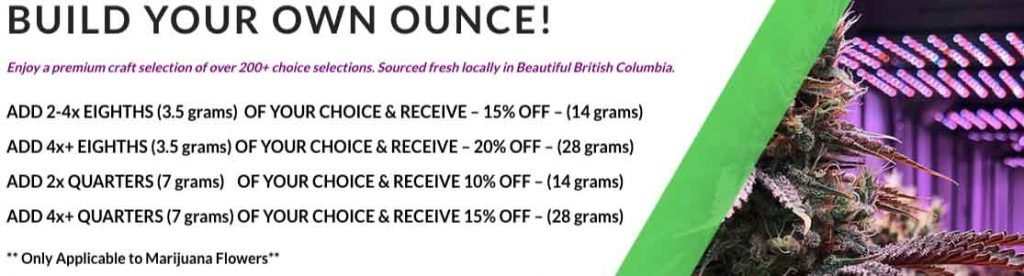 Ganja Express build your own ounce promotion.