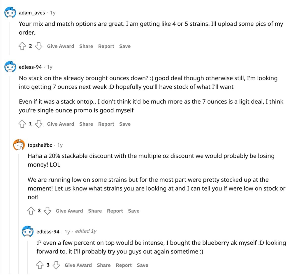 Top Shelf BC reviews on Reddit
