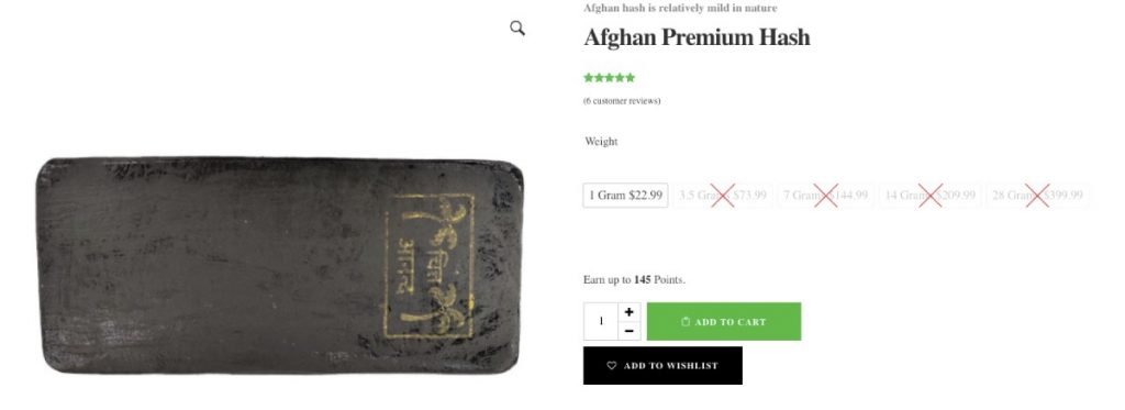 Afghan premium hash by the gram