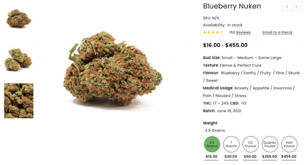 Blueberry Nuken strain