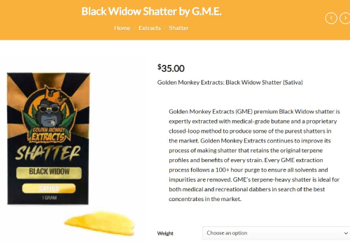 Black Widow Shatter at GTA Dispensary